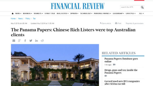 巴拿马文件 揭中国富商为高端客户