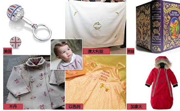 英国小公主收64国礼物 中国送丝绸人偶