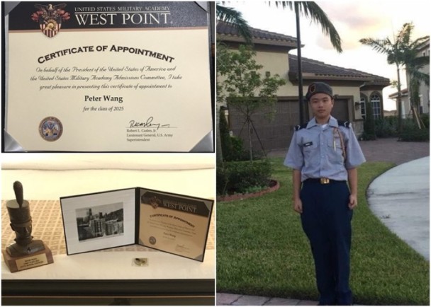 佛州英雄华裔男生 获西点军校追认为学员