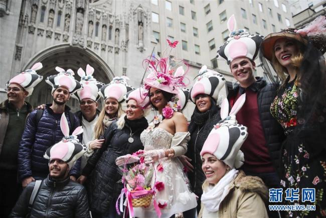 纽约举行复活节花帽游行 超级炫酷