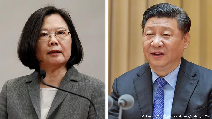 Bildkombo - Taiwanesische Präsidentin Tsai Ing-wen vs Chinesichen Präsidenten Xi Jinping (Reuters/T. Siu, picture-alliance/Xinhua/L. TAo)