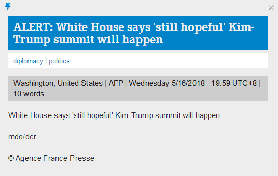 快讯：白宫称“特金会”仍有希望达成
