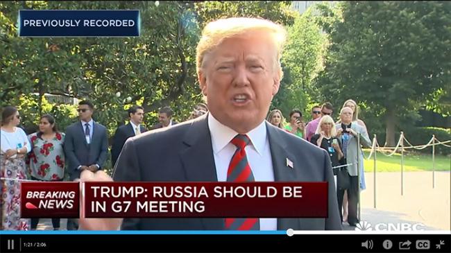川普激动表态：G7应该把俄罗斯请回来
