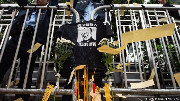 Hong Kong Proteste am ersten Todestag von Liu Xiaobo (Getty Images/AFP/P. Fong)