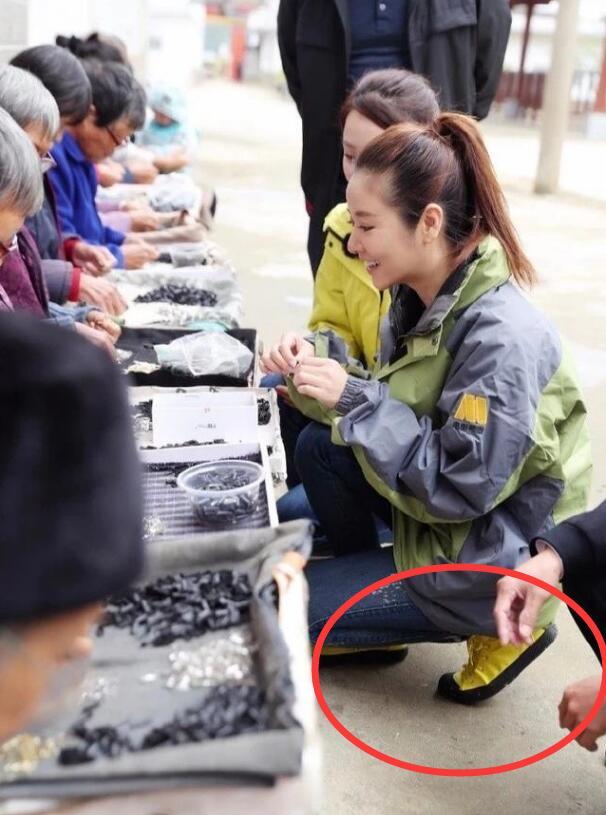 赵薇穿六千块的鞋下乡做慈善，网友：还是林心如低调