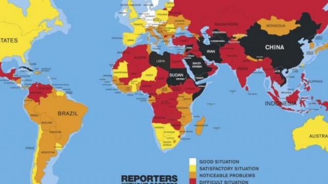 一张地图看清全球人类自由度：香港沦陷