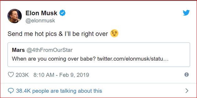 马斯克居然在Twitter上和火星调情