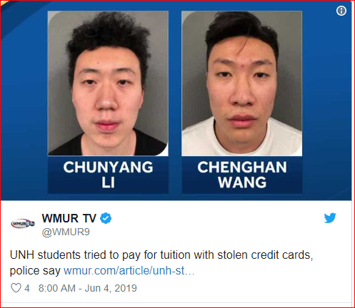 美两华裔学生涉盗信用付学费被控重罪