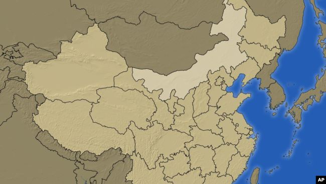 中国地图北部浅色地区为内蒙古 
