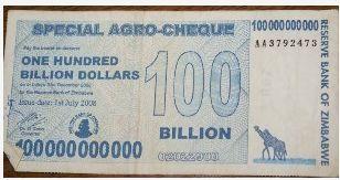 津巴布韦要发新币 它的1000亿曾只够买6颗花生米