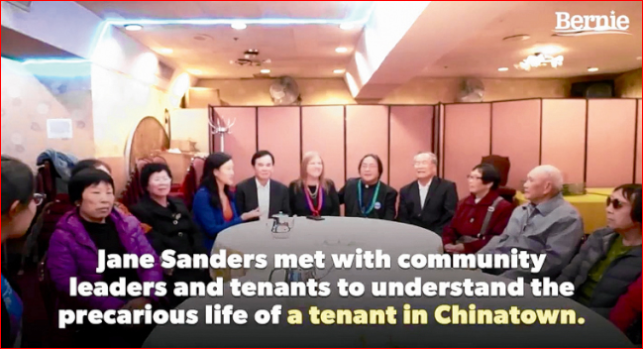 "华埠" ！民主党总统候选人桑德斯推出新竞选短片