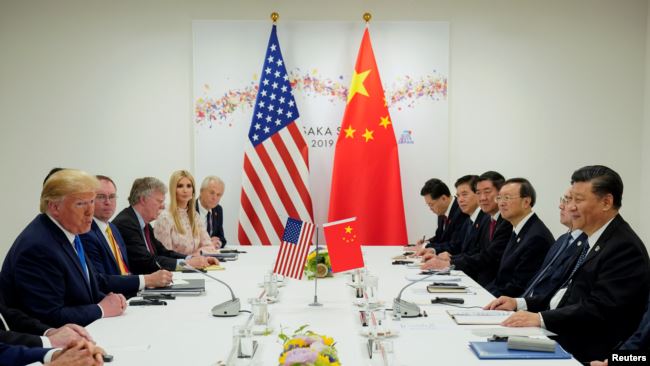 特朗普和习近平在2019年大阪20国集团峰会上会晤