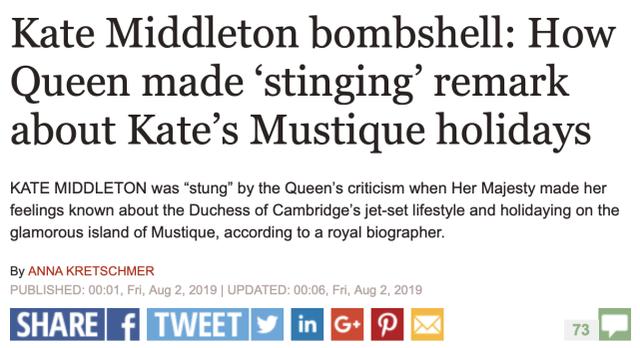 惊爆！ 凯特王妃生活太奢侈 女王很心痛