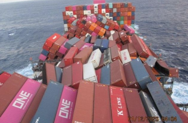 日本集装箱轮海上丢了1900箱:正从中国驶往美国