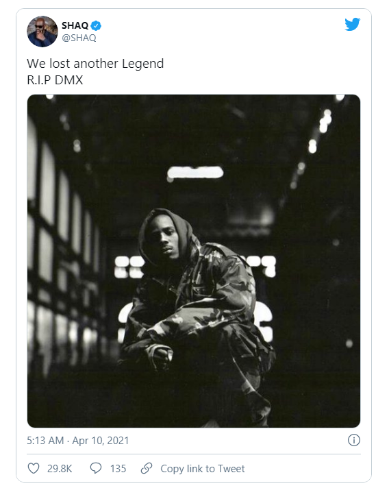 传奇嘻哈巨星DMX去世 李连杰比伯等众星悼念