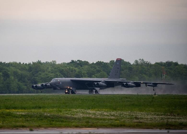 B-52H從巴克斯代爾空軍基地出發。（取自美國太平洋空軍司令部官網）
