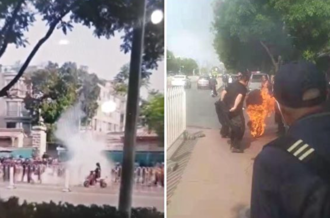 突发！北京国家信访局门口 男子汽油浇身自焚