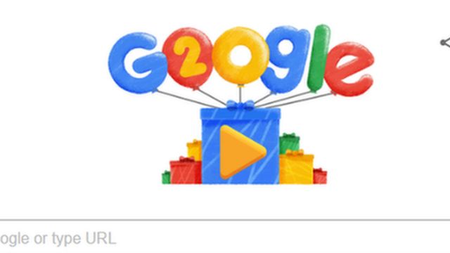 Doodle of Google's 20th anniversary