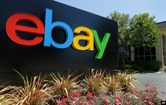 资料照：eBay在美国加州办公室前的标识。