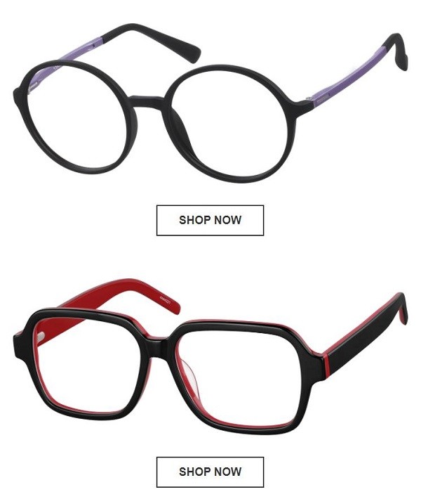 黑紫拼色款圆框眼镜