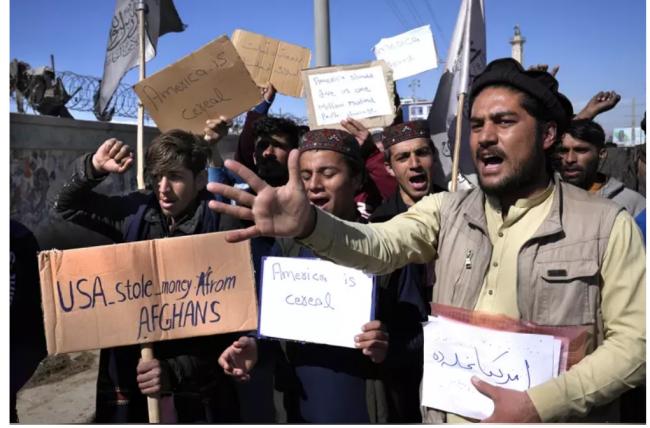 阿富汗人抗议拜登偷钱 把阿富汗资产分给911遗属