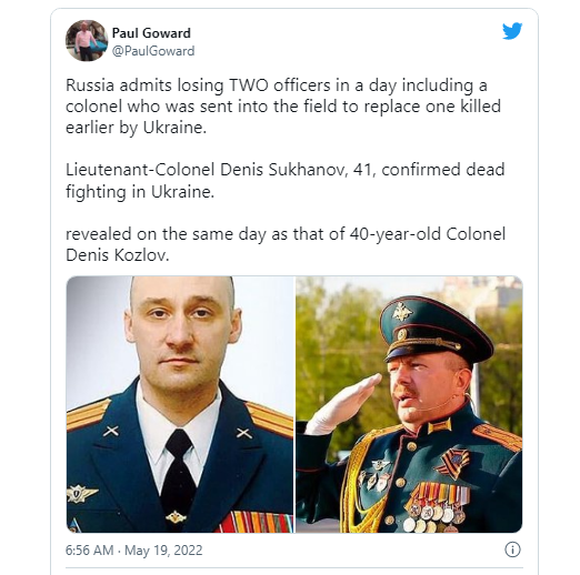 松口了 俄罗斯再认2位将领在乌克兰战场丧命
