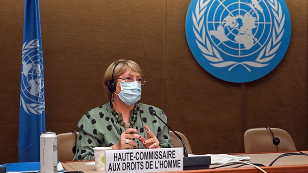 联合国人权事务高级专员巴切莱特 (Michele Bachelet)。（AFP）