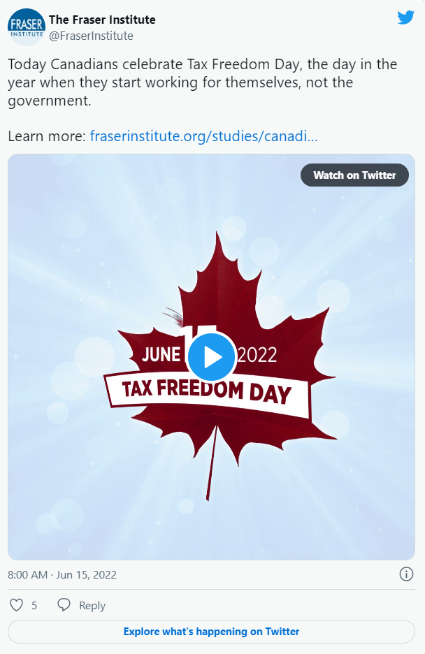 税务自由日！现在起加拿大人赚的钱才是自己的