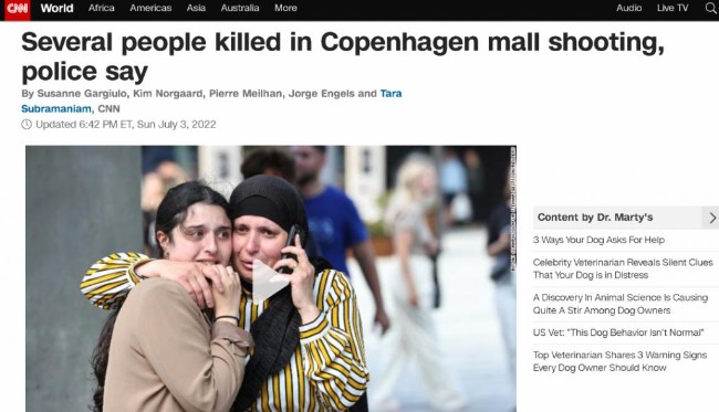 丹麦突发恐怖枪击案，已造成多人伤亡