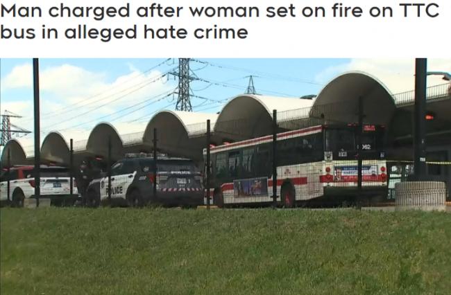 加拿大女子路边被陌生人当头浇可燃物后点火