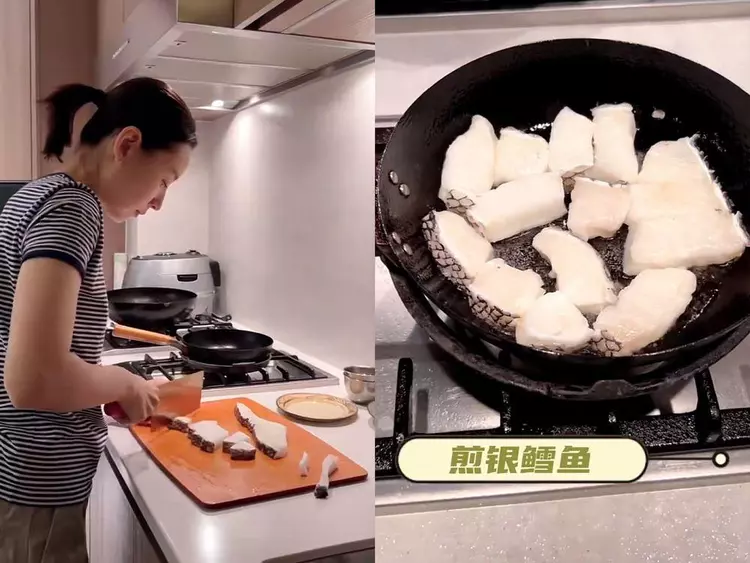 42岁董洁太贤惠，在豪宅给儿子做晚餐