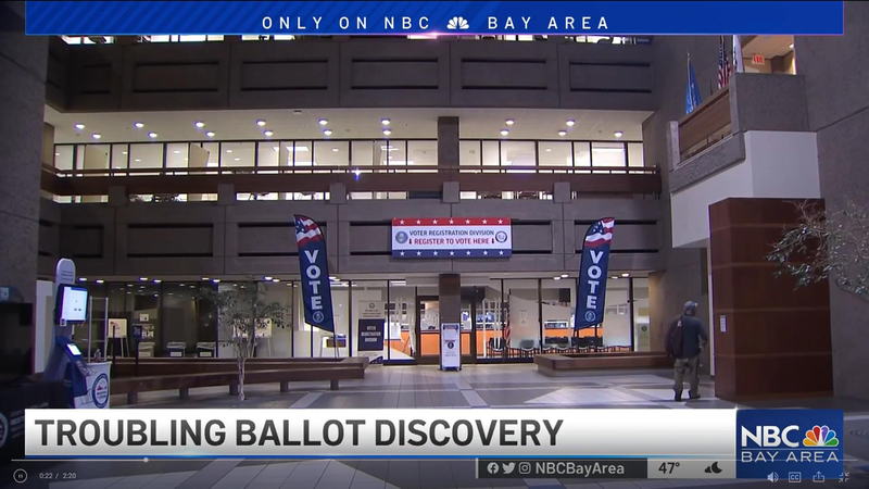 圣他克拉拉县的一个投票中心。  （电视新闻截图）