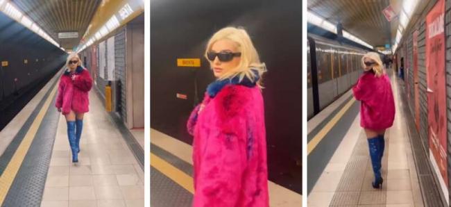 震惊世人 意大利女歌手米兰地铁脱衣全裸引热议
