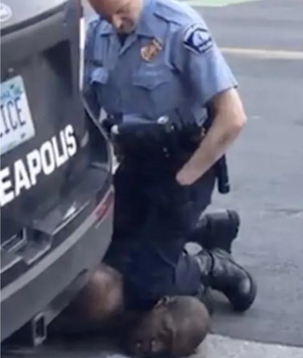 2020年5月25日美國非裔男子佛洛伊德遭白人警察跪頸壓制致死。資料照片