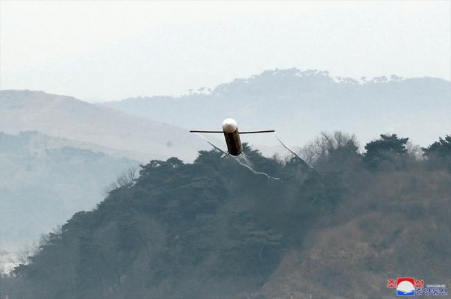 朝鲜首次公开战略巡航导弹超低空飞行图