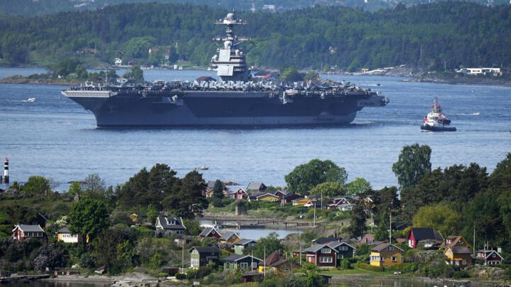 美国航母福特号突抵挪威。
2023年5月24日 照片