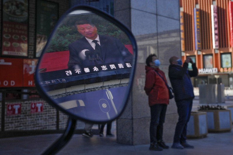 2022年12月6日，习近平对江泽民过世发表谈话。 （美联社）