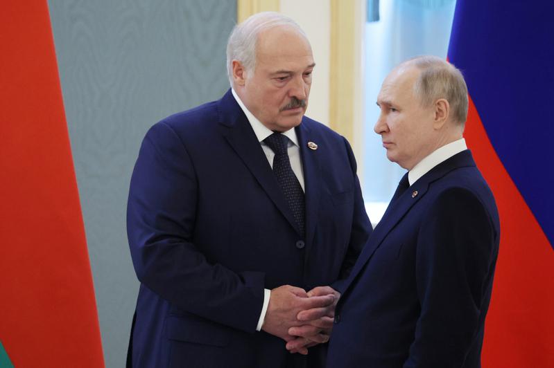 白俄罗斯总统卢卡申科与俄罗斯总统普亭交情甚好。（美联社）