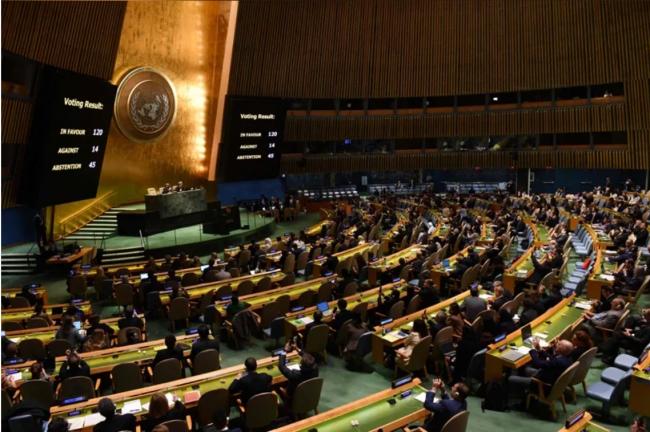 以美批联合国大会决议“可耻、令人愤慨”