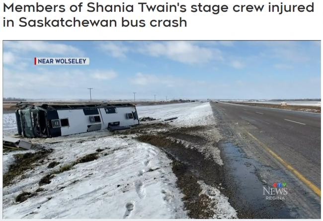 加拿大知名女歌手巡演大巴翻车，致13人受伤