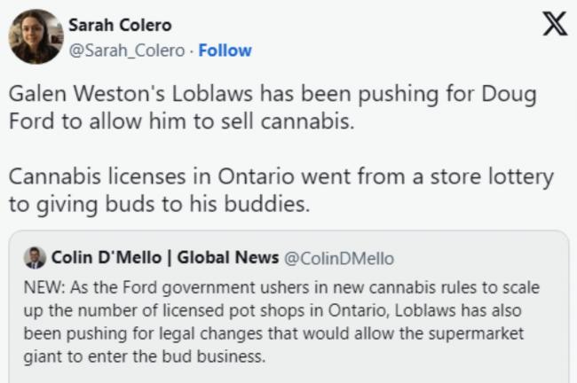 加拿大超市连锁巨头被爆准备卖大麻 占领新行业