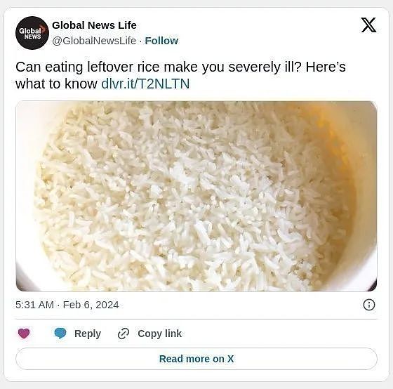 华人每天都吃的米饭这样吃会致重病 甚至会致死
