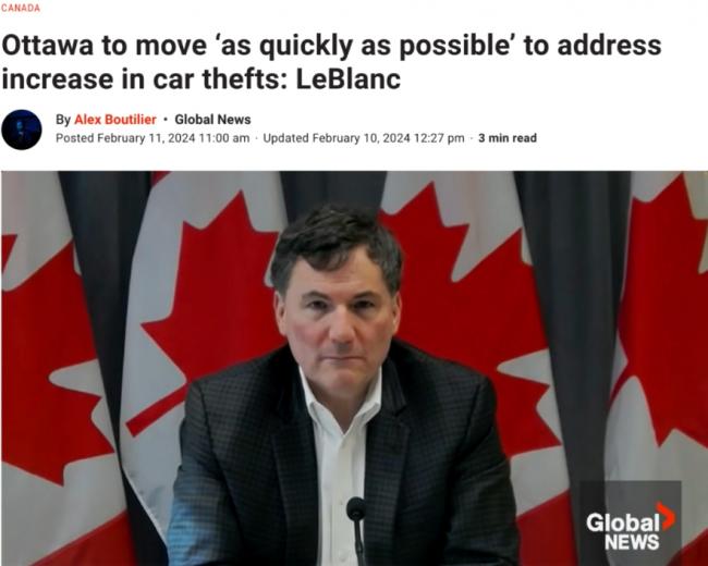 讽刺！加拿大司法部长车辆也被盗 部长终表态