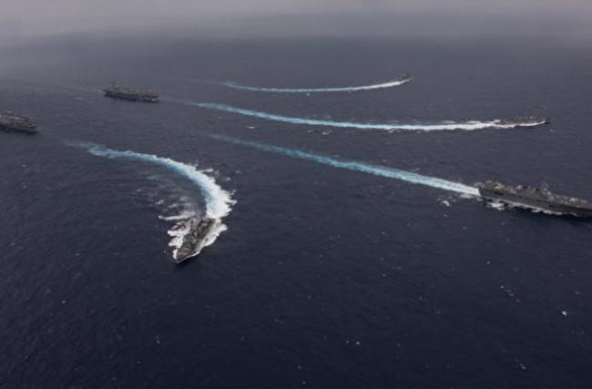 史无前例!美五艘航母将云集西太平洋地区 威吓中国与朝鲜