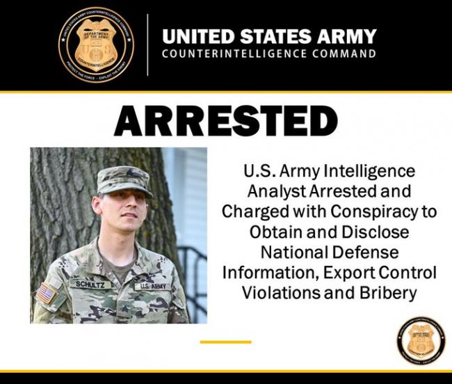 美陆军士兵泄密被捕，涉及美军因应台海计划
