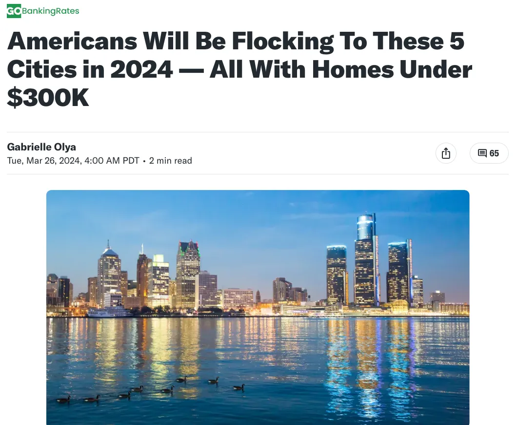 2024年美国人将涌向这5城，房价均在万以下
