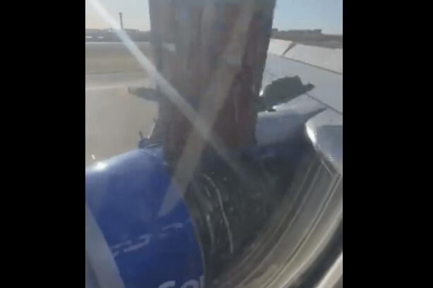 美國當地時間7日，西南航空一架波音737-800型客機起飛途中驚傳引擎上方遮罩自行解體的離譜事故，機艙人員發現後立即通報，原機第一時間折返丹佛國際機場後順利降落。圖為事故班機。(取自X)