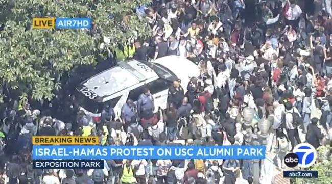 USC大規模騷亂!多名警員持警棍驅逐校園緊急關閉