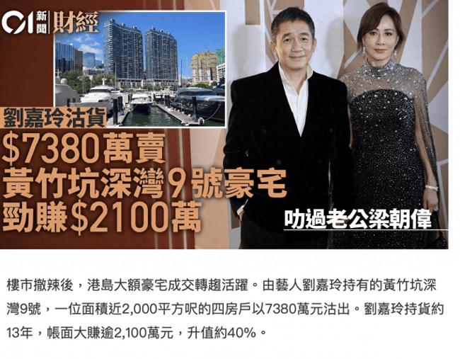 刘嘉玲卖豪宅赚2100万，王菲同小区豪宅卖不掉