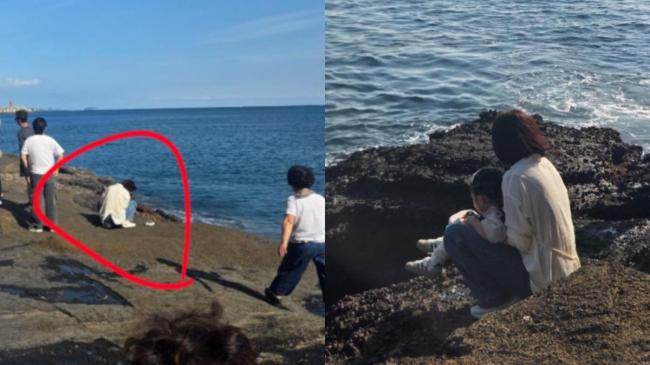 中国女游客让孩子在海边当众“脱裤便便”
